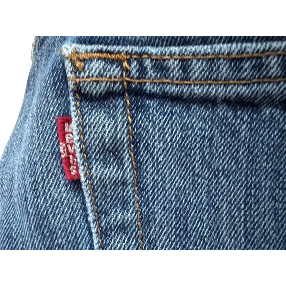 Levis 501 Original Fit Medium Wash Jeans W38 L32 Distressed Hem Hole and Dirty - Picture 4 of 13